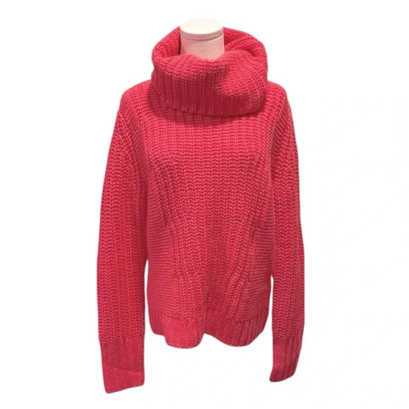 Banana Republic Alpaca Merino Wool Blend Pink Turtleneck Sweater Womens Medium - Picture 3 of 10